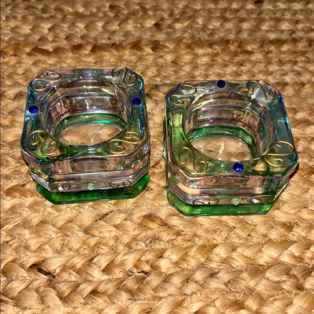 PartyLite Mardi Gras tealight candle holders vintage 90’s